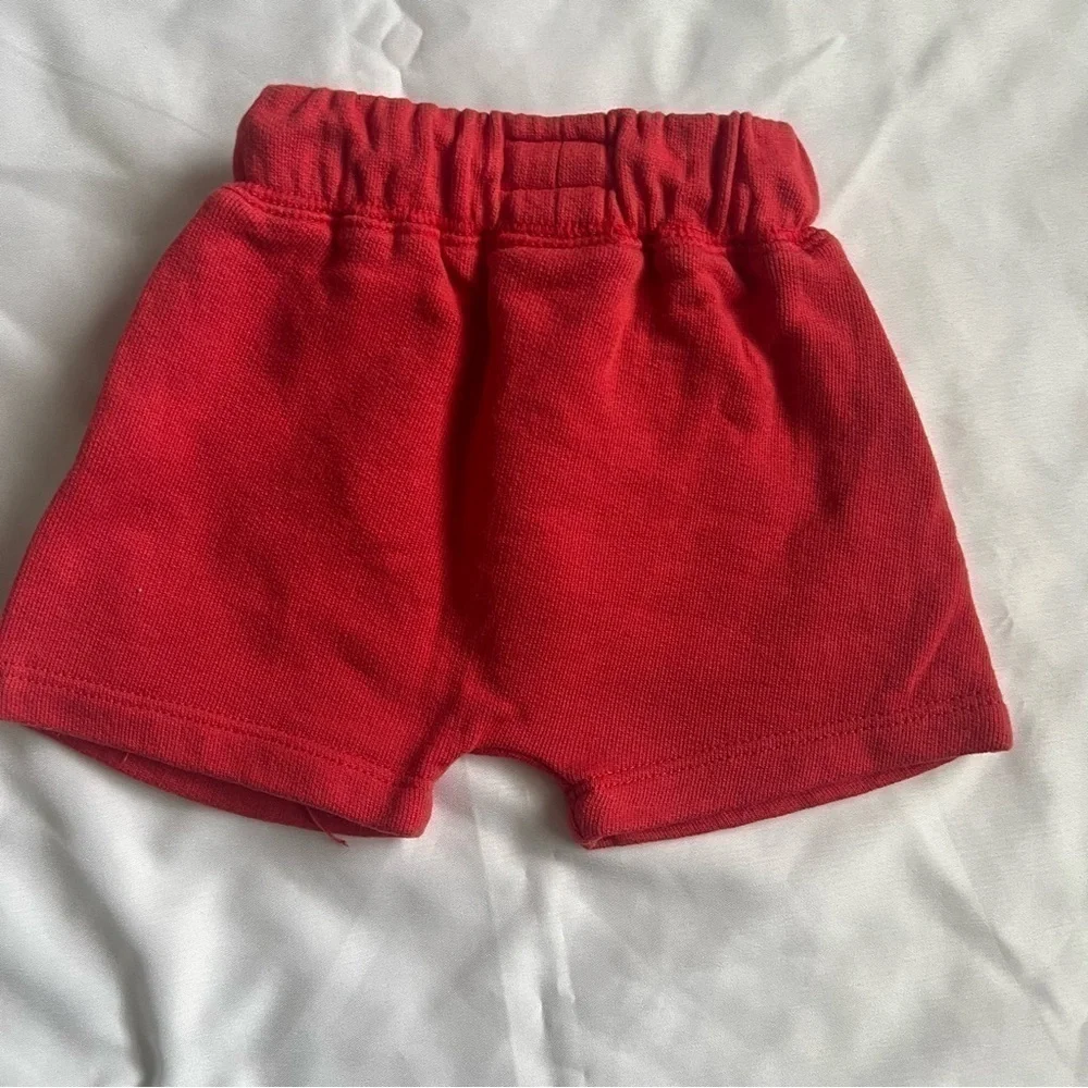Harley Surfing Dog Shirt and Red Shorts Outfit Set Size 3-6 Months